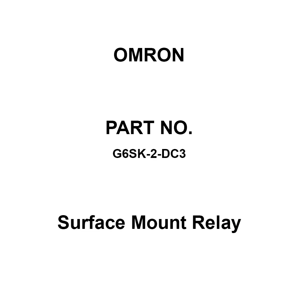 Omron Surface Mount Relay 2C Contact Configuration, G6SK-2-DC3