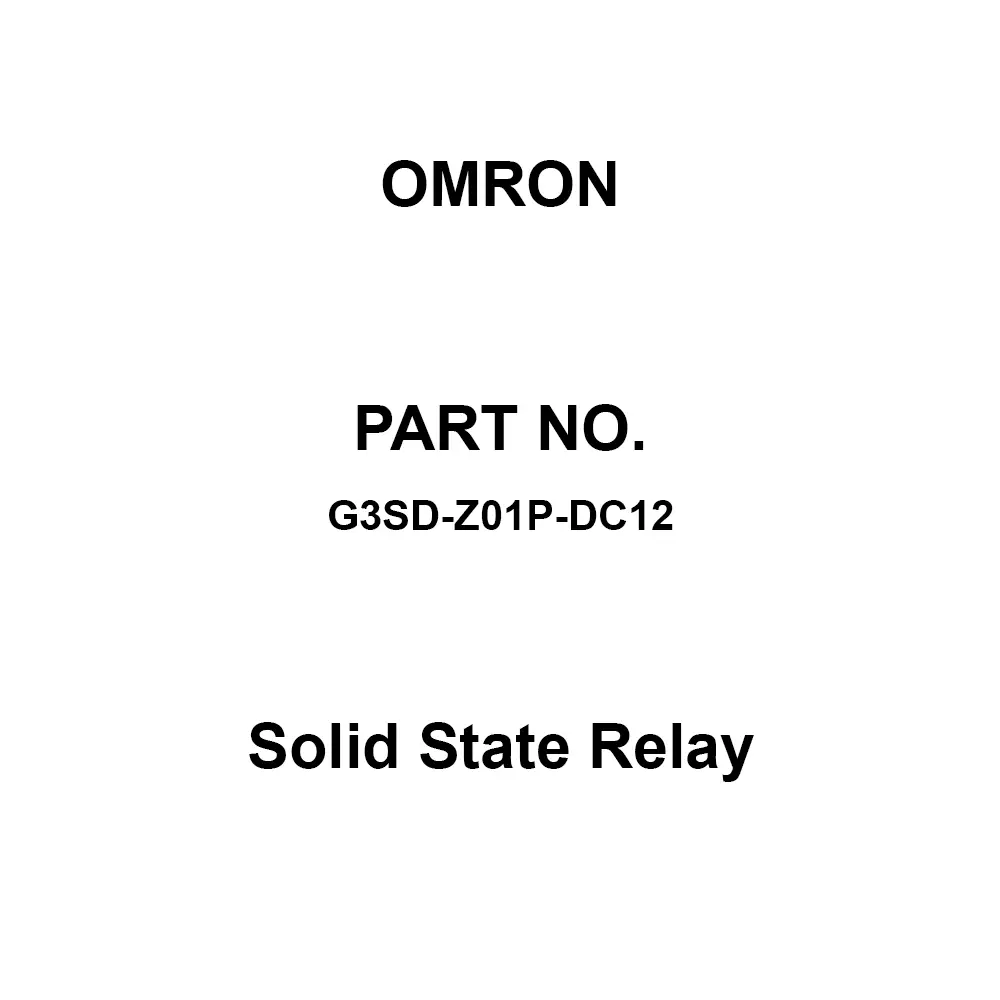 Omron Solid State Relay DC 12 V Rated Voltage, G3SD-Z01P-DC12