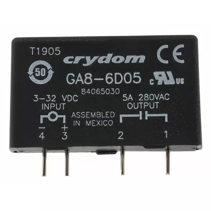 SENSATA/CRYDOM Solid State Relay GA8 Series 5 A Load PCB Mount 280 V rms 28 DC Control, 84065030