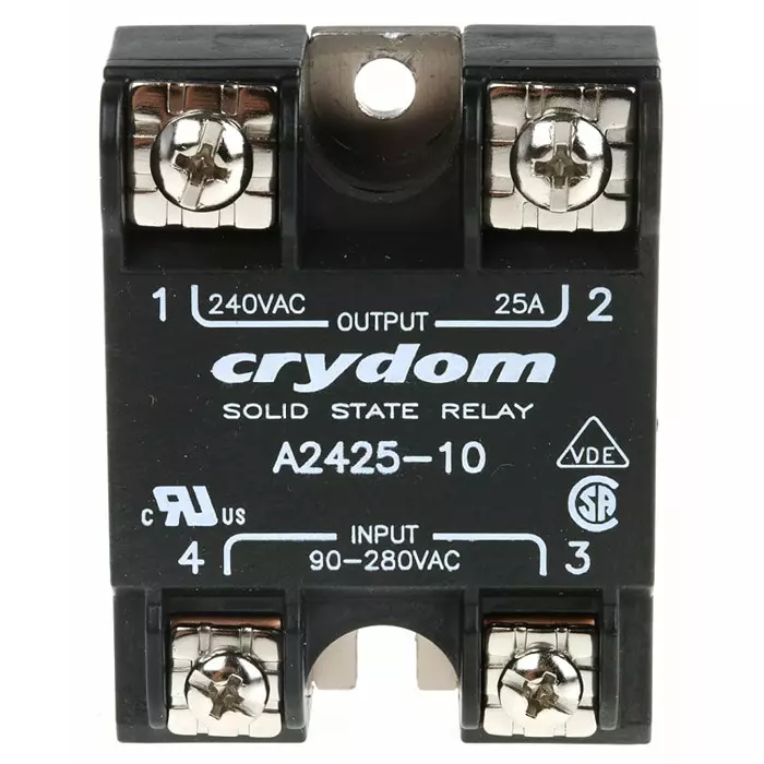 SENSATA/CRYDOM Solid State Relay Series 1 240 VAC 25 A Load Panel Mount 280 V rms AC Control, A2425-10