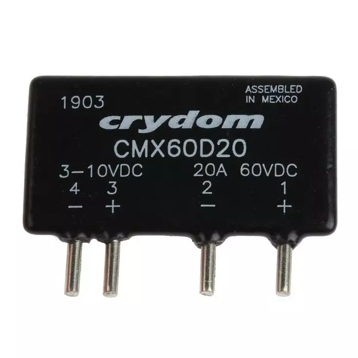 SENSATA/CRYDOM Solid State Relay CMX Series 20 A Load PCB Mount 60 V DC 10 Control, CMX60D20