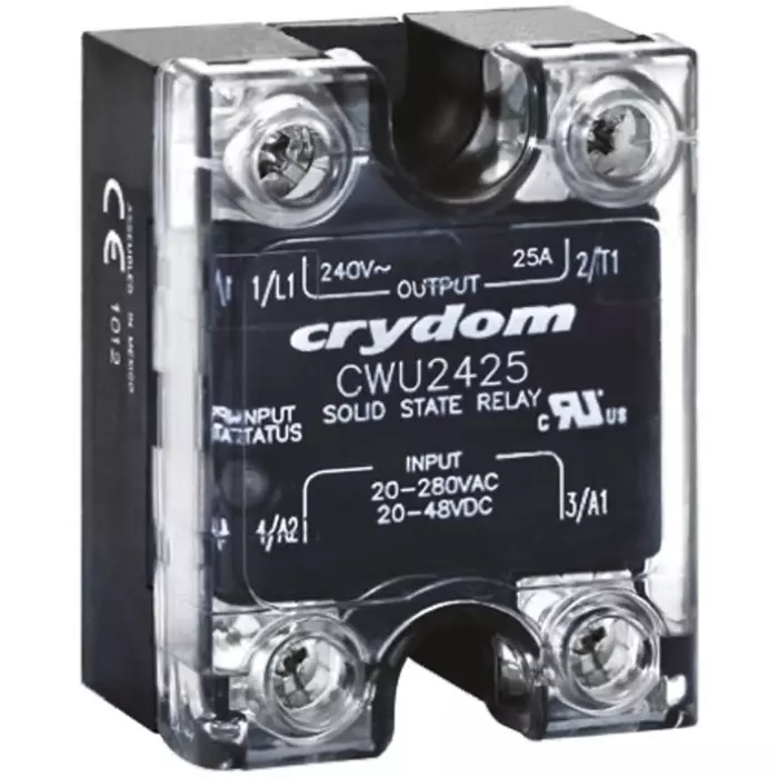 SENSATA/CRYDOM Solid State Relay CW24 Series 25 A Load Panel Mount 280 V AC 48 DC Control, CWU2425P