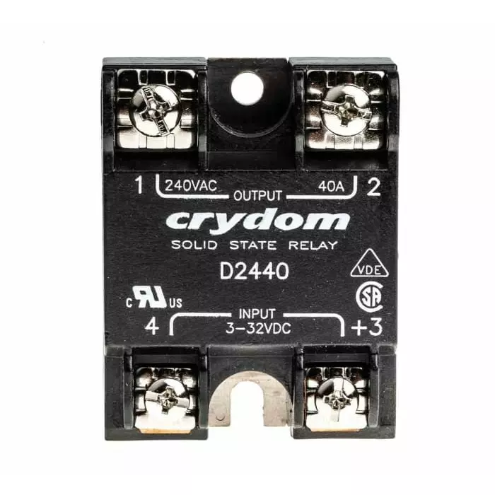 SENSATA/CRYDOM Solid State Relay 1 Series 40 A RMS Load Surface Mount 280 V 32 DC Control, D2440