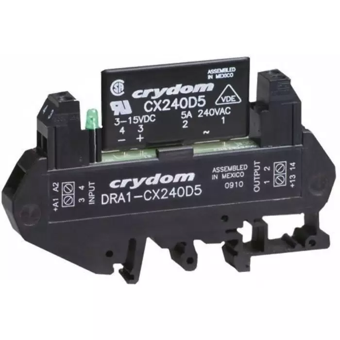 SENSATA/CRYDOM Solid State Interface Relay DRA1-CX Series 140 V Control 5 A RMS Load DIN Rail Mount, DRA1-CX240A5R