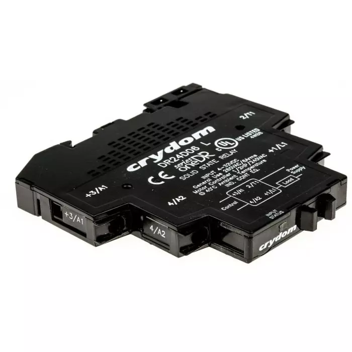SENSATA/CRYDOM Solid State Interface Relay 32 V DC Control 6 A RMS Load DIN Rail Mount, DR24D06