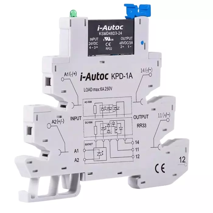 I-Autoc KSMD Series Solid State Interface Relay DIN Rail Mount, KSMD48D4-12D