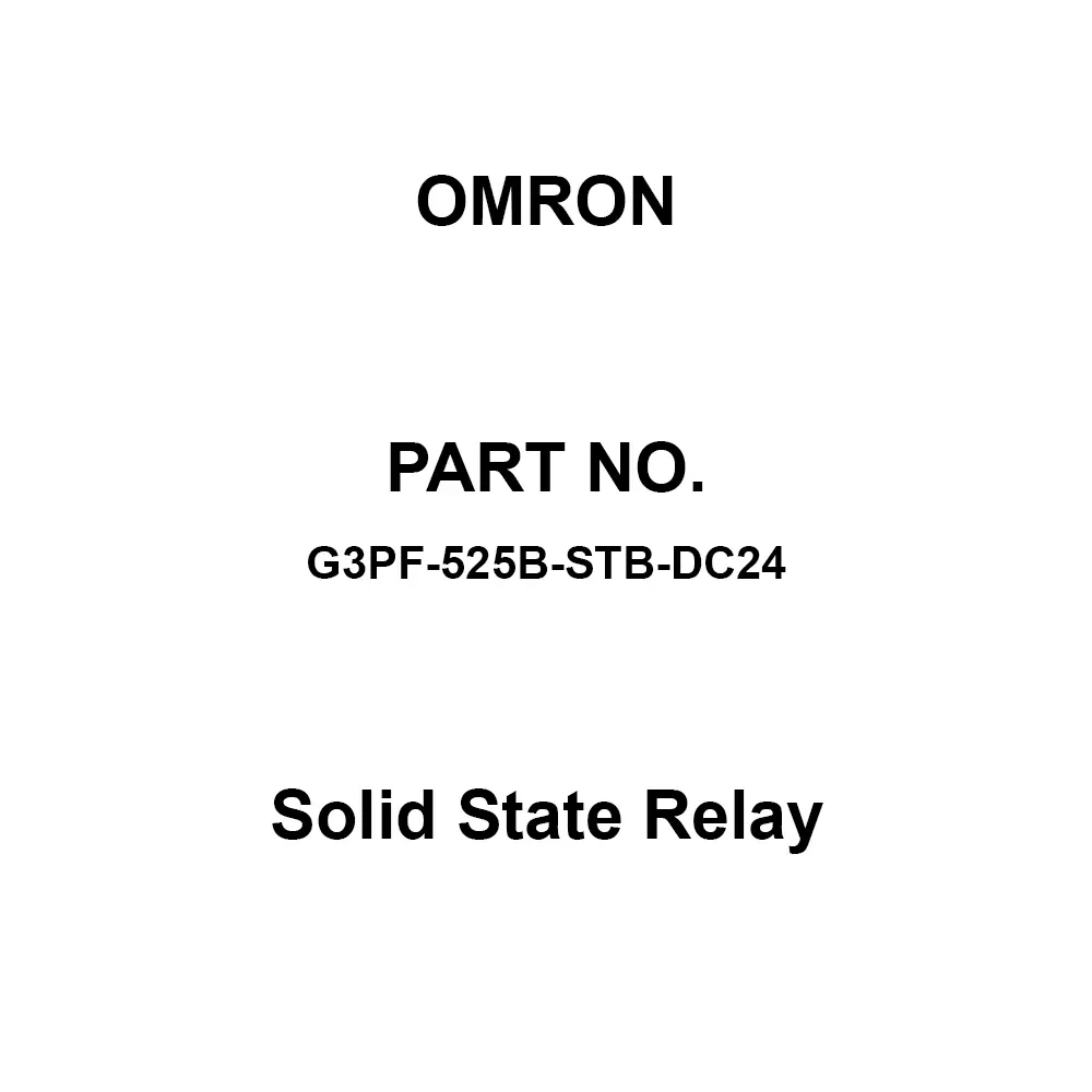 Omron Solid State Relay 100 mΩ Or More with DC 500 V Mega, G3PF-525B-STB-DC24
