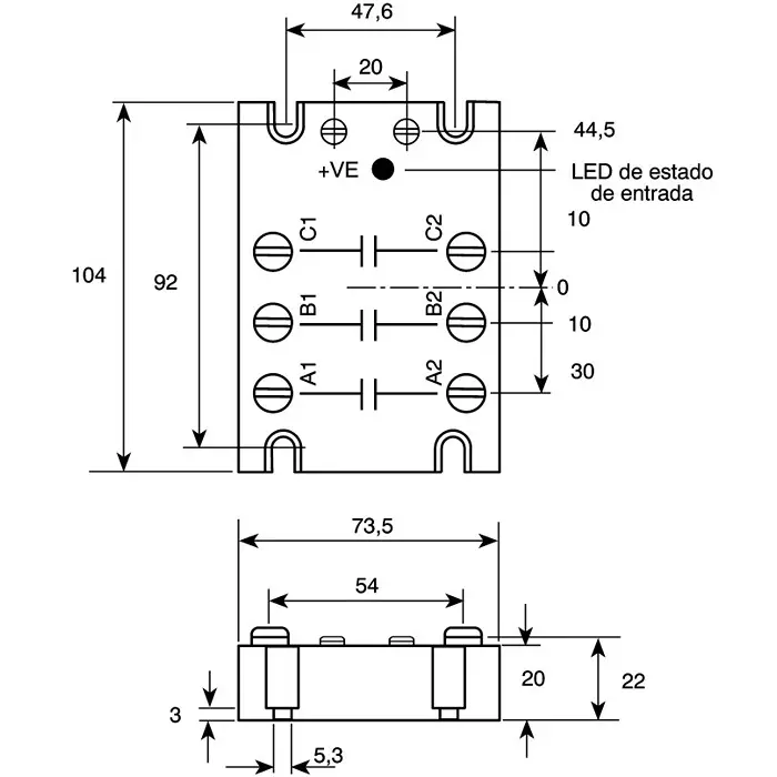 SENSATA/CRYDOM Solid State Relay 50 A RMS Load Panel Mount 530 V 32 Control, D53TP50D