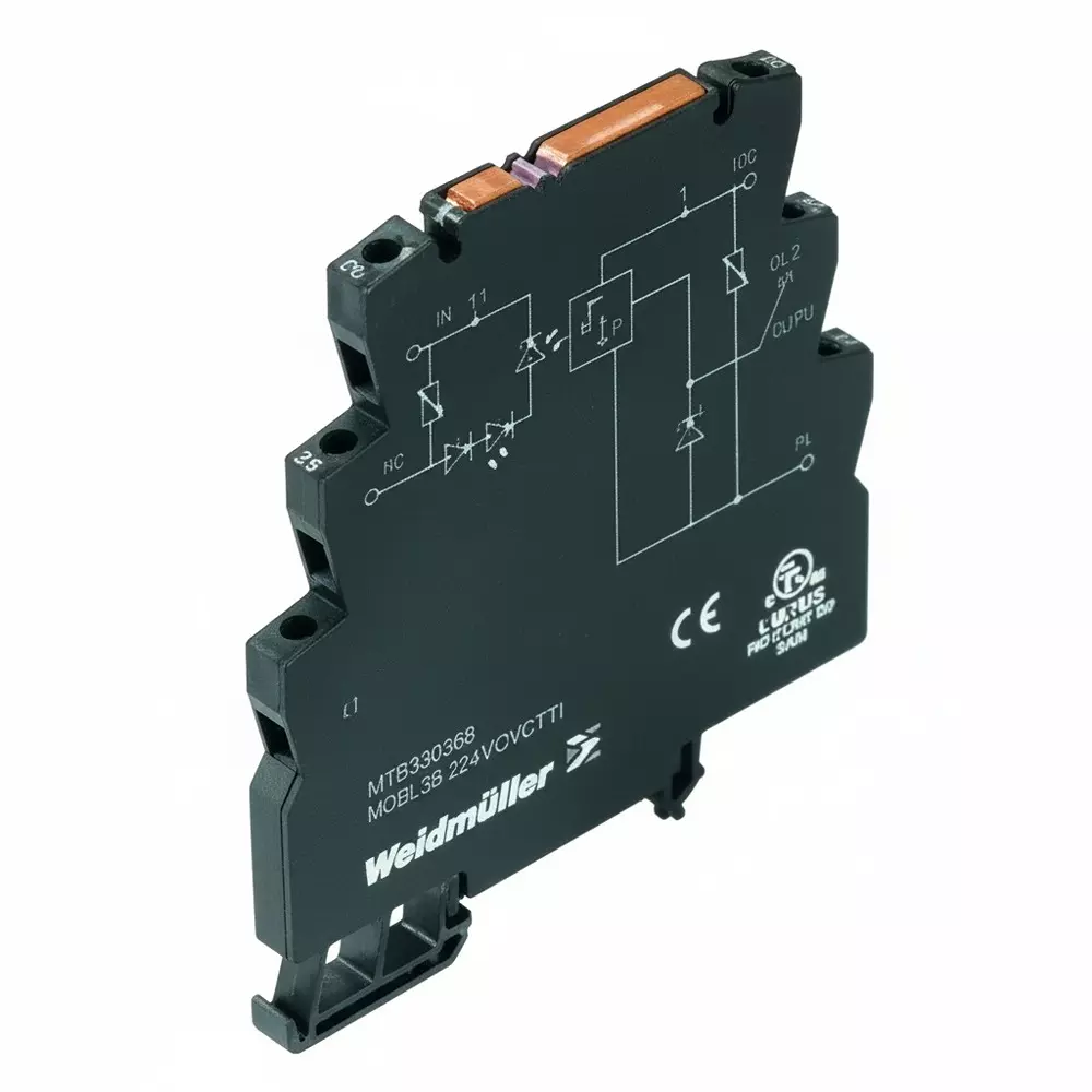Weidmuller Solid State Relays Terminal Block DIN Rail Mount 50 mA Load Current Rating, 8937930000