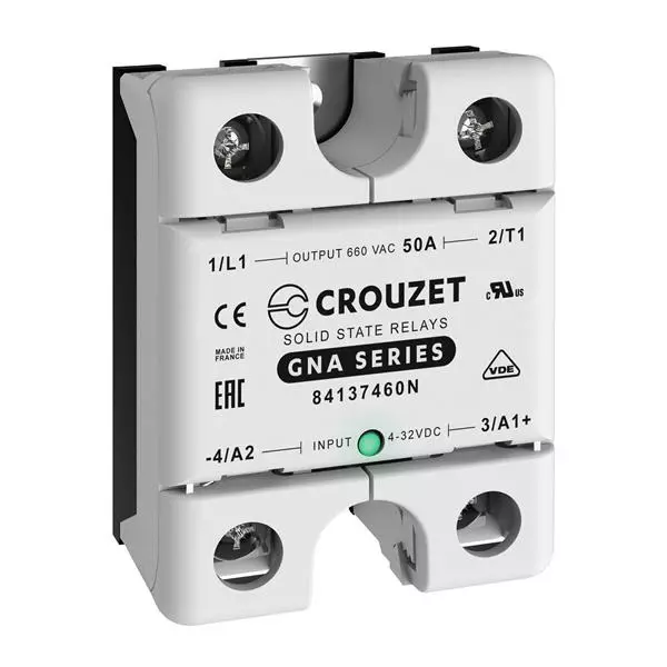 Crouzet GNA Series Single Phase Relays Panel Mount 50 A Load Current Rating, 84137460N