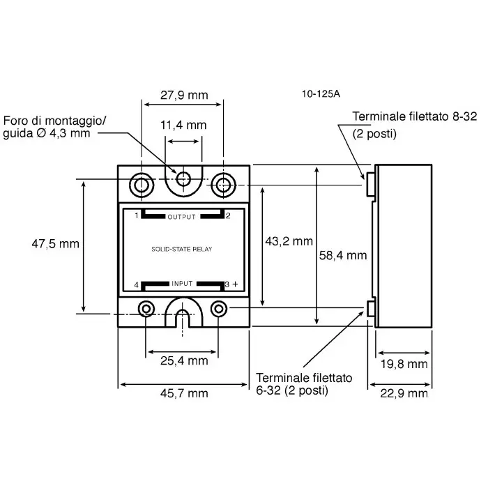 SENSATA/CRYDOM Solid State Relay 1 Series 125 A Load Panel Mount 280 V rms 32 Control, D24125PG