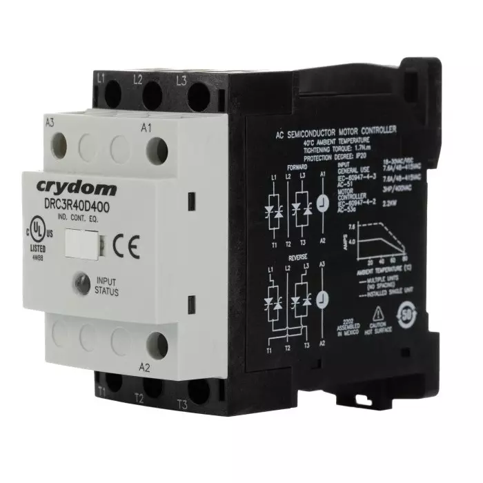 SENSATA/CRYDOM Solid State Relay DRC Series 7.6 A Load DIN Rail Mount, DRC3R40D400