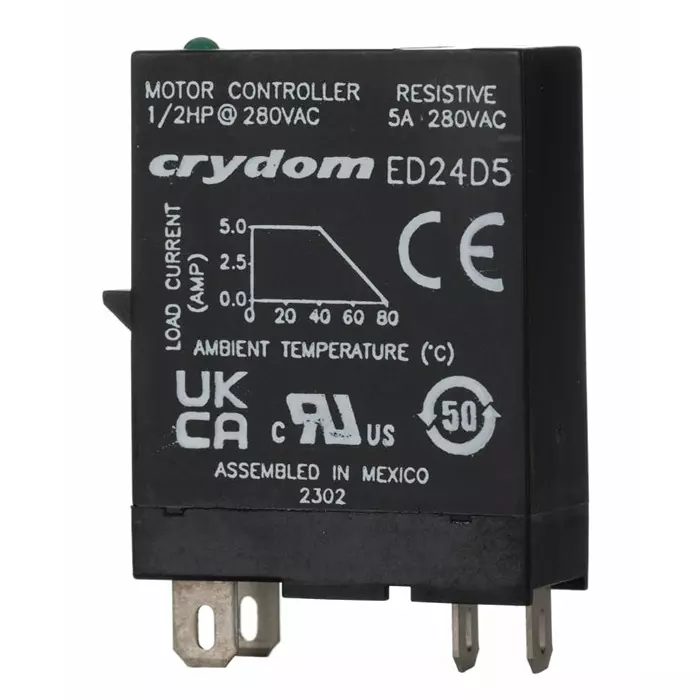 SENSATA/CRYDOM Solid State Relay ED Series 5 A Load DIN Rail Mount 280 V rms 15 DC Control, ED24D5