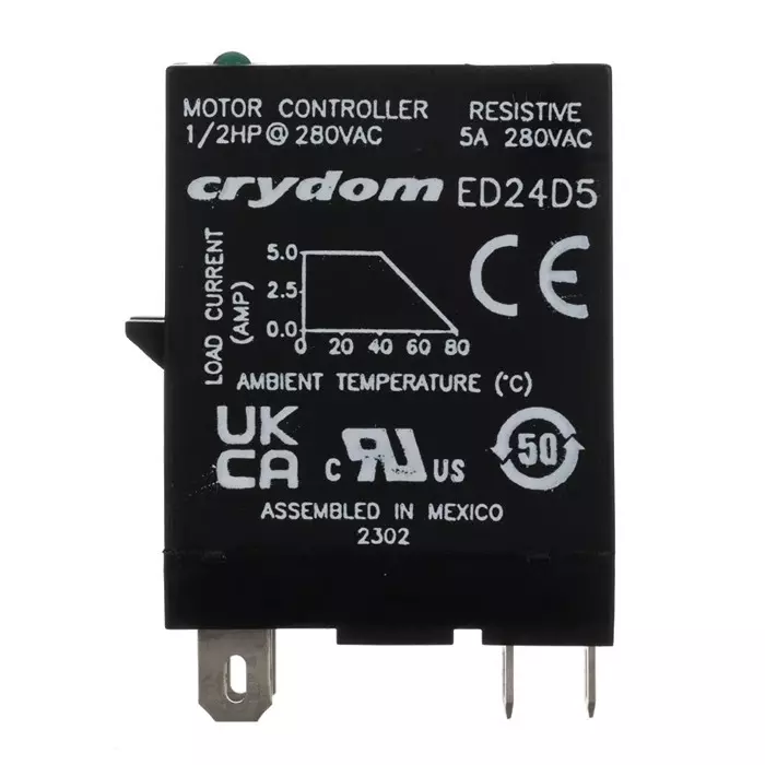 SENSATA/CRYDOM Solid State Relay ED Series 5 A Load DIN Rail Mount 280 V rms 15 DC Control, ED24D5