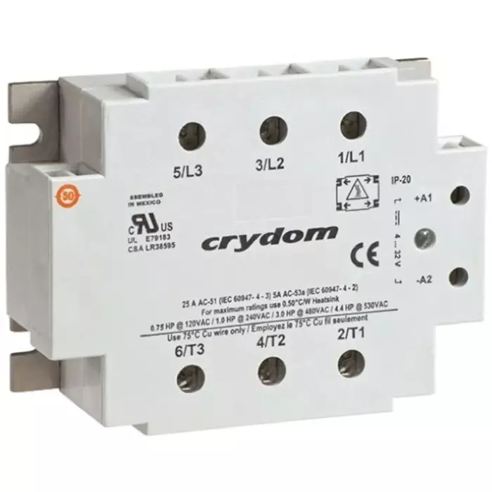 SENSATA/CRYDOM Solid State Relay 25 A RMS Load Panel Mount 530 V AC 32 DC Control, D53TP25C-10