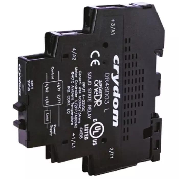 SENSATA/CRYDOM Solid State Interface Relay 36 V AC Control 3 A Load DIN Rail Mount, DR24E03