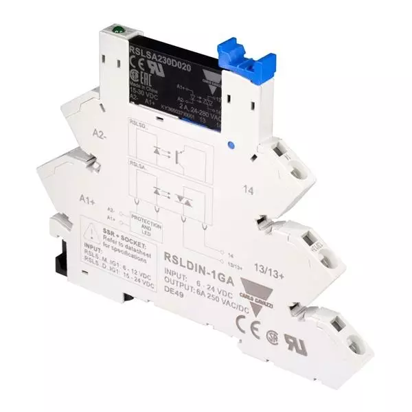 Carlo Gavazzi RSLS Series Solid State Relays DIN Rail 3.5 A 15 VDC to 30 VDC Control Voltage Range, RSLSD024D035IG1