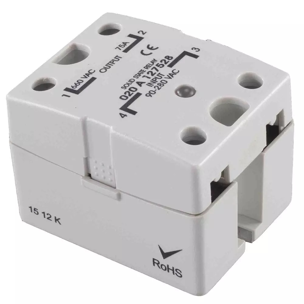 RS PRO Solid State Relay SPST 75 Amp Load Current 480 V RMS Load Voltage SCR Zero Cross, 2537310