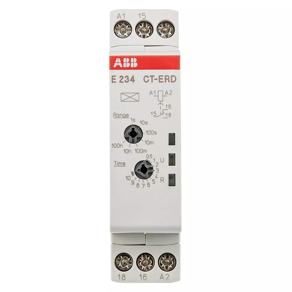 ABB 1SVR Series DIN Rail Mount Timer Relay, 24 â†’ 240 V AC, 24 â†’ 48 V DC, 1-Contact, 0.05 s â†’ 100h,, 1SVR500100R0000CT-ERD.12