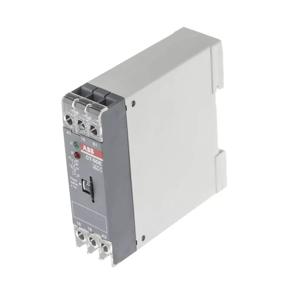 ABB 1SVR Series DIN Rail Mount Timer Relay, 24 V AC, 2-Contact, 0.3 â†’ 30s, 1-Function, SPDT, 1SVR550217R4100