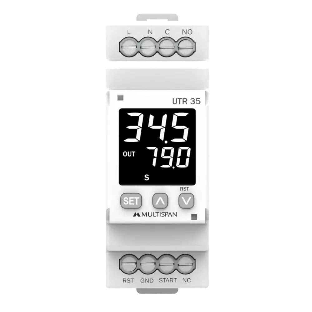 MULTISPAN Universal Timer Relay DIN Rail Mount 3+3 Digit LED Display 4 VA Power Consumption, UTR-35