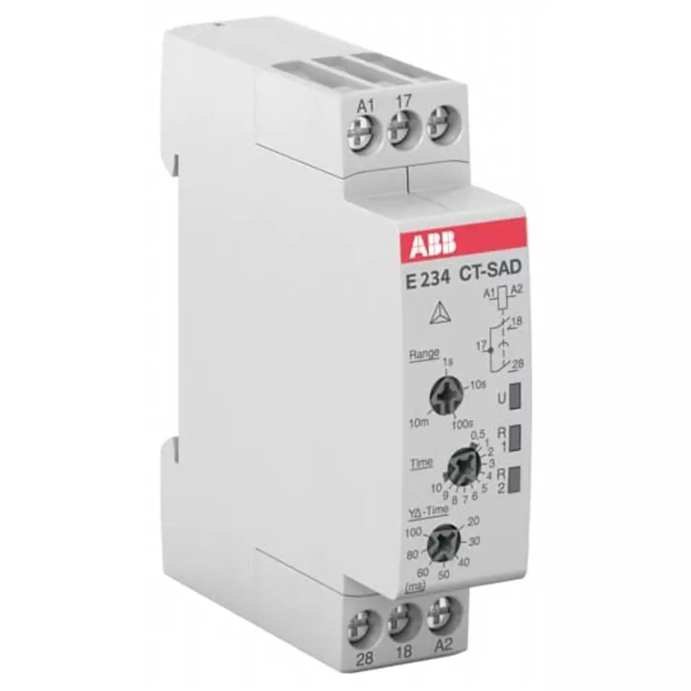 ABB DIN Rail Mount Timer Relay, 24 â†’ 240 V AC, 2-Contact, 0.05 â†’ 600s, 1-Function, DPST, 1SVR500210R0100 CT-SAD.22