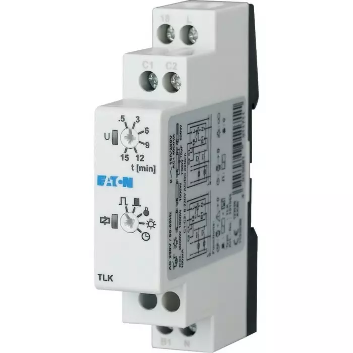 EATON Distribution Parts Series DIN Rail Mount Timer Relay, 230 V AC, 1-Contact, SPST, 101066 TLK