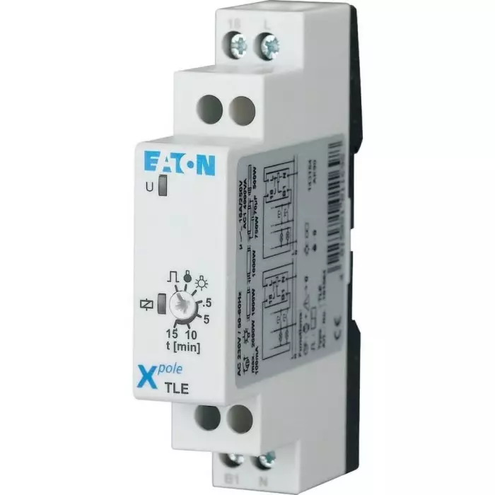 EATON Distribution Parts Series DIN Rail Mount Timer Relay, 230 V AC, 1-Contact, SPST, 101064 TLE
