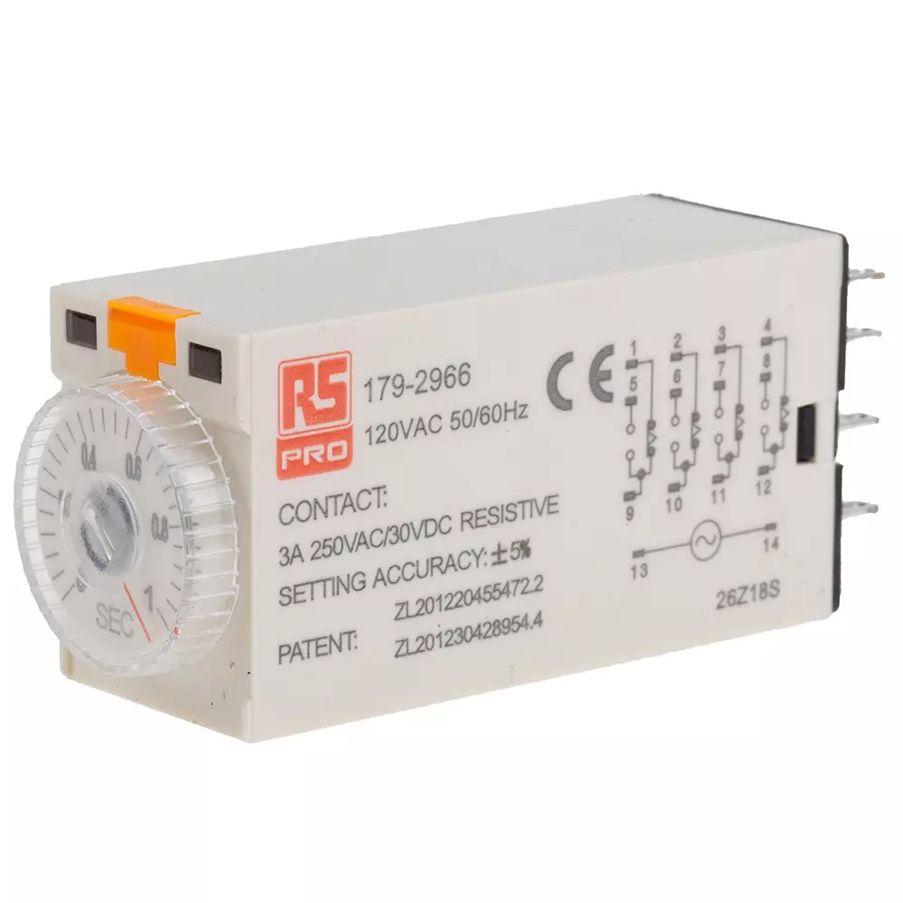 RS PRO Timer Relay 4PDT 110 V AC Plug In Mount 4 Contacts, 1792966