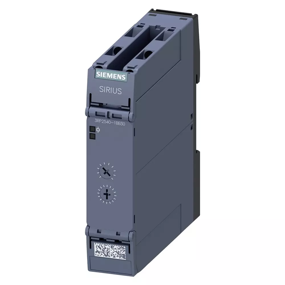 Siemens 3RP25 Series DIN Rail Mount Timer Relay, 24 V AC/DC, 2-Contact, 0.05 - 600s, 1-Function, DPDT, 3RP2540-1BB30