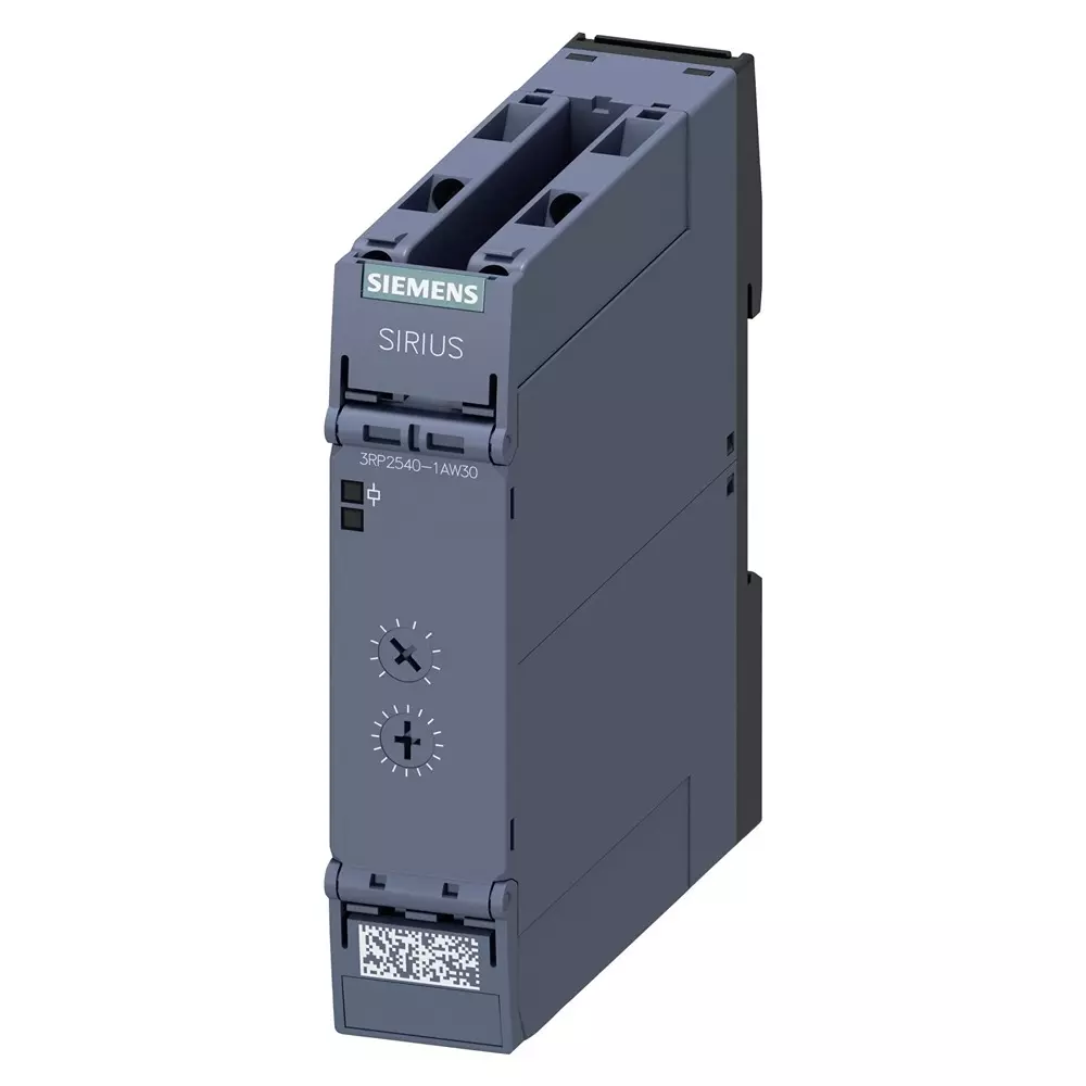 Siemens 3RP25 Series DIN Rail Mount Timer Relay, 12 - 240 V AC/DC, 1-Contact, 0.05 - 600s, 1-Function, SPDT, 3RP2540-1AW30