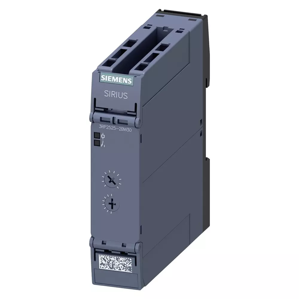 Siemens 3RP25 Series DIN Rail Mount Timer Relay, 12 - 240 V AC/DC, 2-Contact, 0.05 s - 100h, 1-Function, 3RP2525-2BW30