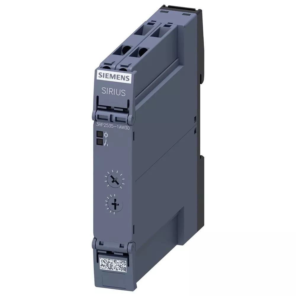 Siemens 3RP25 Series DIN Rail Mount Timer Relay, 12 - 240 V DC, 1-Contact, 0.05 s - 100h, 1-Function, SPDT, 3RP2535-1AW30