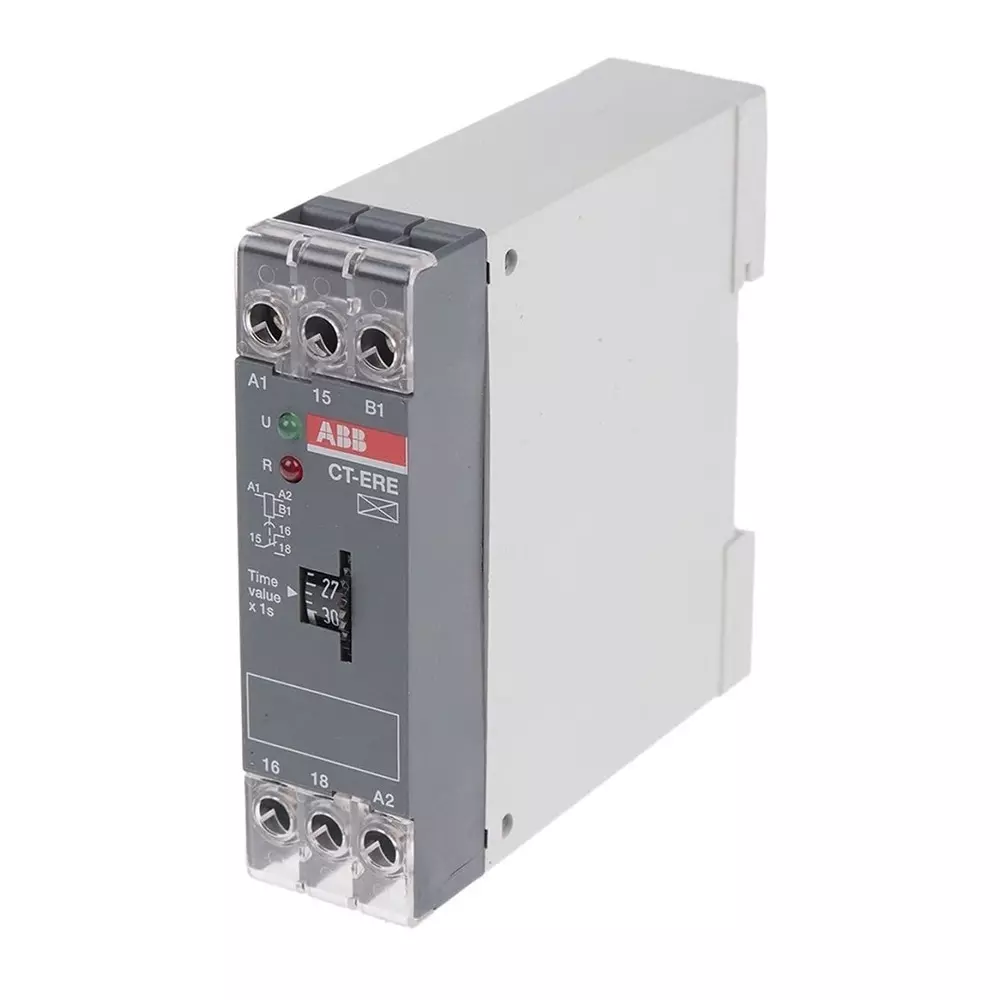 ABB 1SVR Series DIN Rail Mount Timer Relay, 200 â†’ 240 V AC, 24 V AC/DC, 1-Contact, 0.3 â†’ 30s, 1-Function,, 1SVR550107R4100