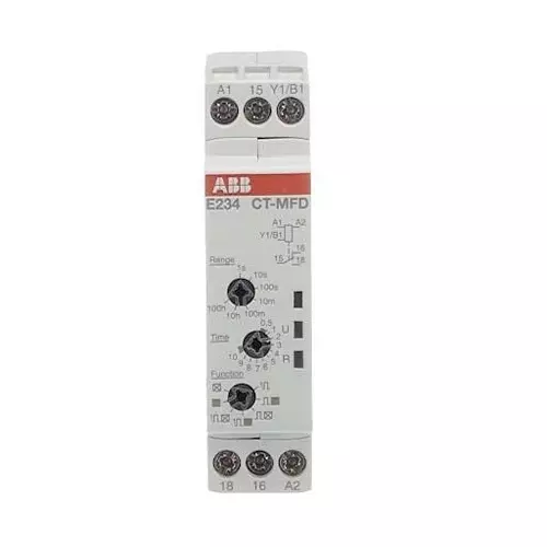 ABB Time Relay 24 to 240 V AC, 24 to 48 V DC Screw Termination, 1SVR500020R0000