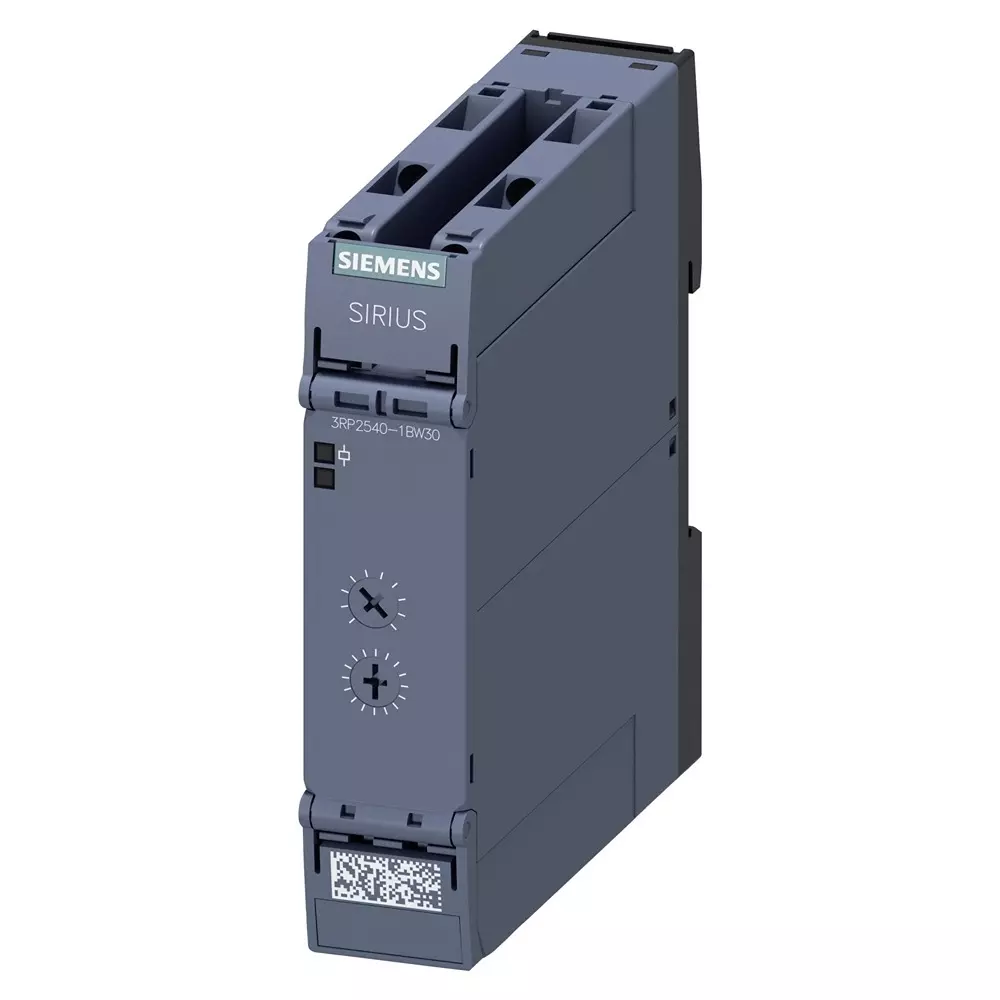 Siemens 3RP25 Series DIN Rail Mount Timer Relay, 12 - 240 V AC/DC, 2-Contact, 0.05 - 600s, 1-Function, DPDT, 3RP2540-1BW30