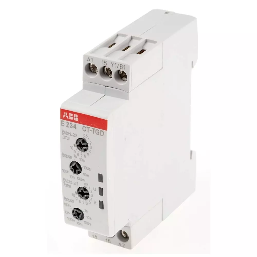 ABB DIN Rail Mount Timer Relay, 24 â†’ 240 V AC, 24 â†’ 48 V DC, 1-Contact, 0.05 s â†’ 100h, 1-Function,, 1SVR500160R0000CT-TGD.12