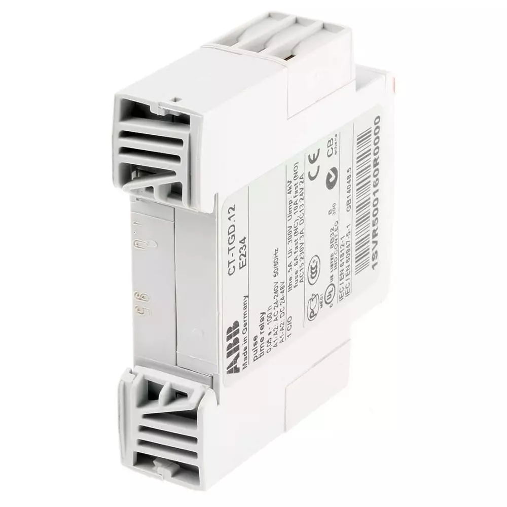 ABB DIN Rail Mount Timer Relay, 24 â†’ 240 V AC, 24 â†’ 48 V DC, 1-Contact, 0.05 s â†’ 100h, 1-Function,, 1SVR500160R0000CT-TGD.12