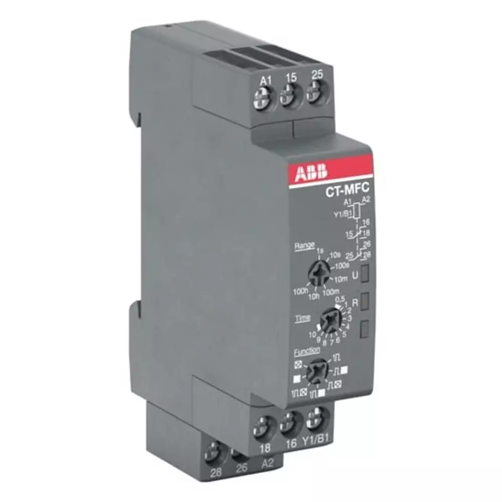 ABB CT-C Series DIN Rail, Snap-On Timer Relay, 12 - 240 V AC, 2-Contact, 0.05 s - 100h, SPDT, 1SVR508020R1100CT-MFC.21