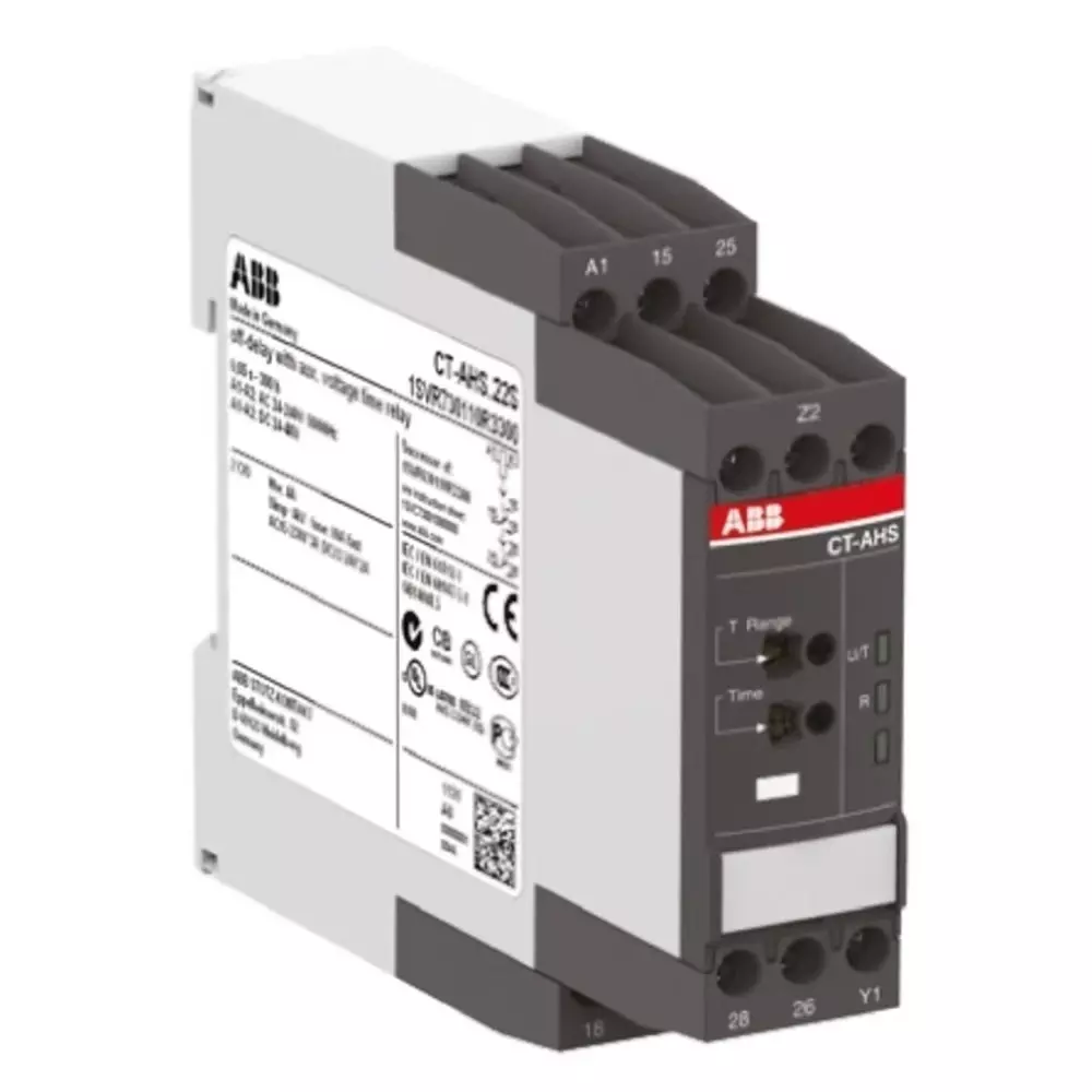 ABB 1SVR Series DIN Rail Mount Timer Relay, 24 â†’ 240 V AC, 24 â†’ 48 V DC, 2-Contact, 0.05 s â†’ 300h,, 1SVR730110R3300CT-AHS.22S
