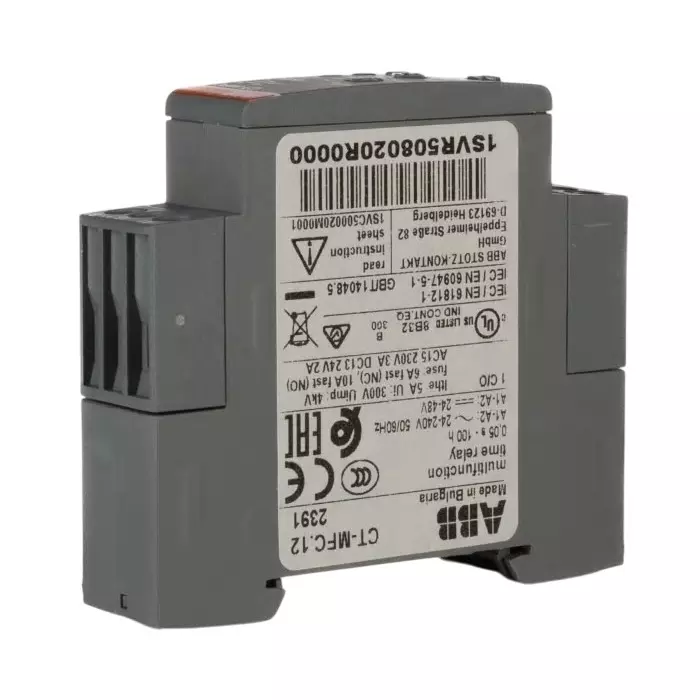 ABB CT-C Series DIN Rail, Snap-On Timer Relay, 24 â†’ 240 V AC, 1-Contact, 0.05 s - 100h, SPDT, 1SVR508020R0000CT-MFC.12