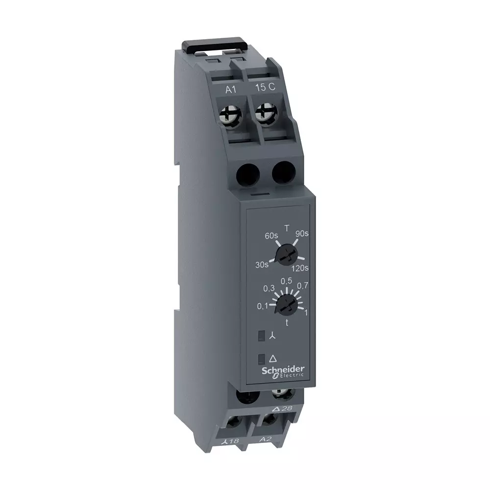 Schneider Electric Timer Relay Type Easy Harmony Series 1 CO 5 A Current Output Star-Delta Single Function and 0 - 120 Sec Range, RE10RQM7N