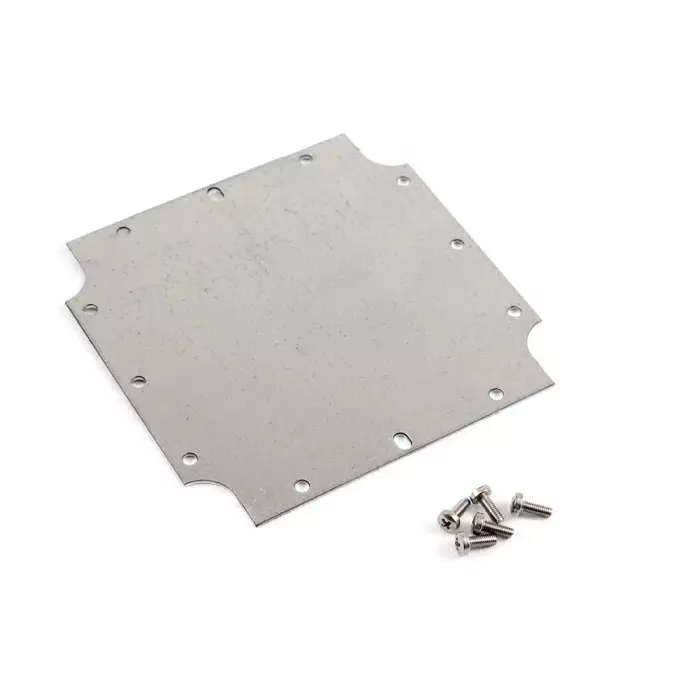Hammond Base Plate for Flanged 1555 NF & N2F Enclosures 107.7 x106.85 mm Steel, 2539573