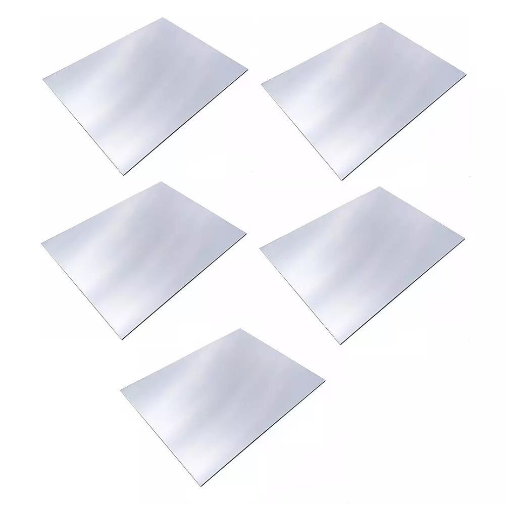 Invento Flat Plate Sheet Square Shape Aluminium Alloy 50x50x3 mm Size 3 mm Thickness Silver, ISC 2078-3 (Pack of 5 Pcs)