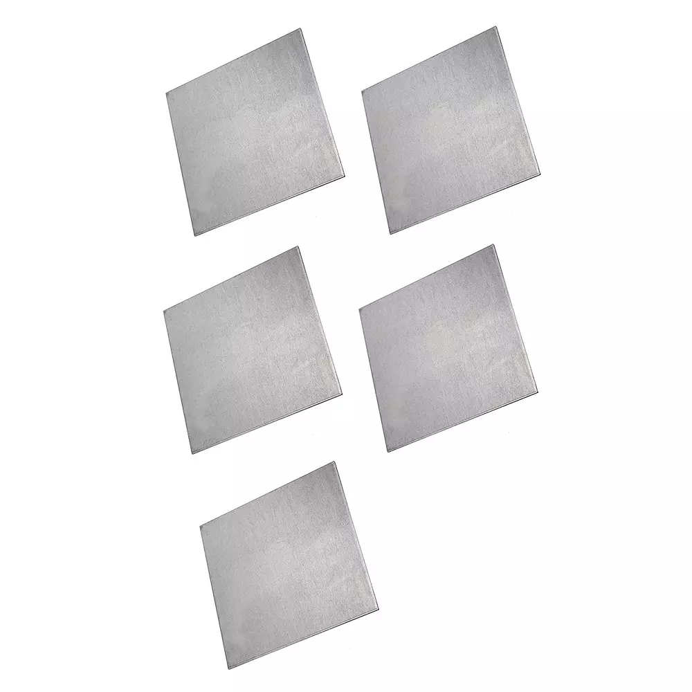 Invento Flat Plate Sheet Square Shape Aluminium Alloy 100x100x3 mm Size 3 mm Thickness Silver, ISC 2079-3 (Pack of 5 Pcs)