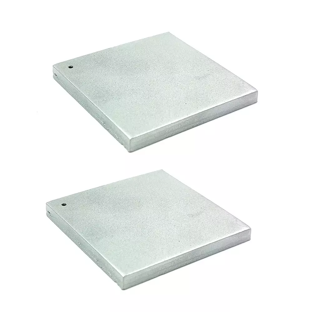 Invento Flat Plate Sheet Square Shape Aluminium Alloy Size 50x50x5 mm Size 5 mm Thickness Silver, ISC 824-1 (Pack of 2 Pcs)