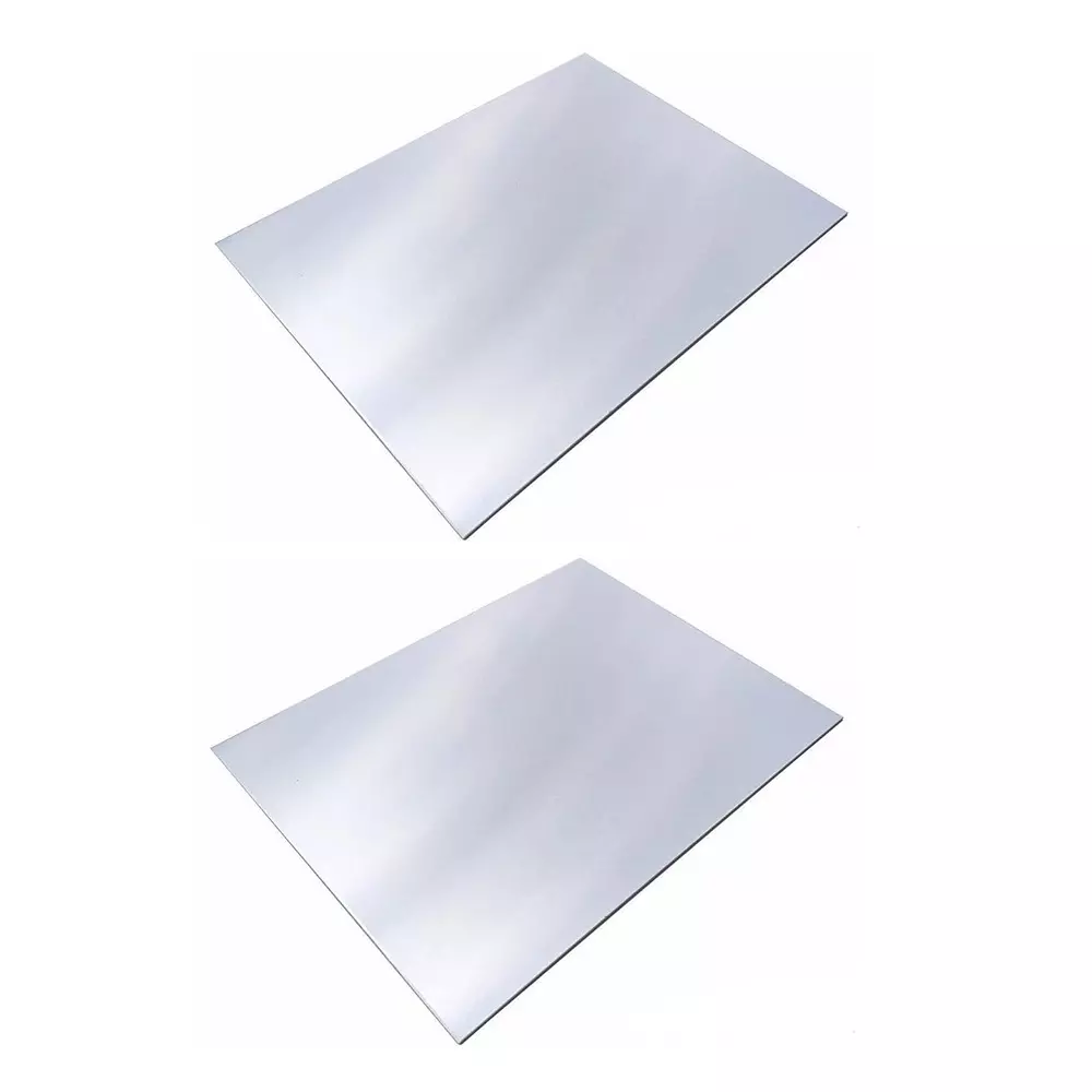 Invento Flat Plate Sheet Square Shape Aluminium Alloy 50x50x3 mm Size 3 mm Thickness Silver, ISC 2078-1 (Pack of 2 Pcs)