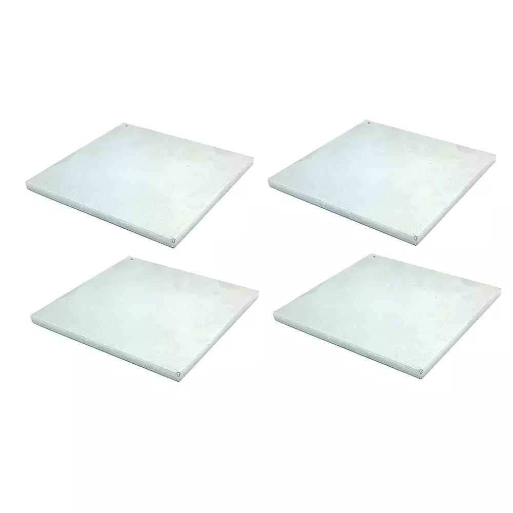 Invento Flat Plate Sheet Square Shape Aluminium Alloy Size 100x100x5 mm Size 5 mm Thickness Silver, ISC 825-2 (Pack of 4 Pcs)