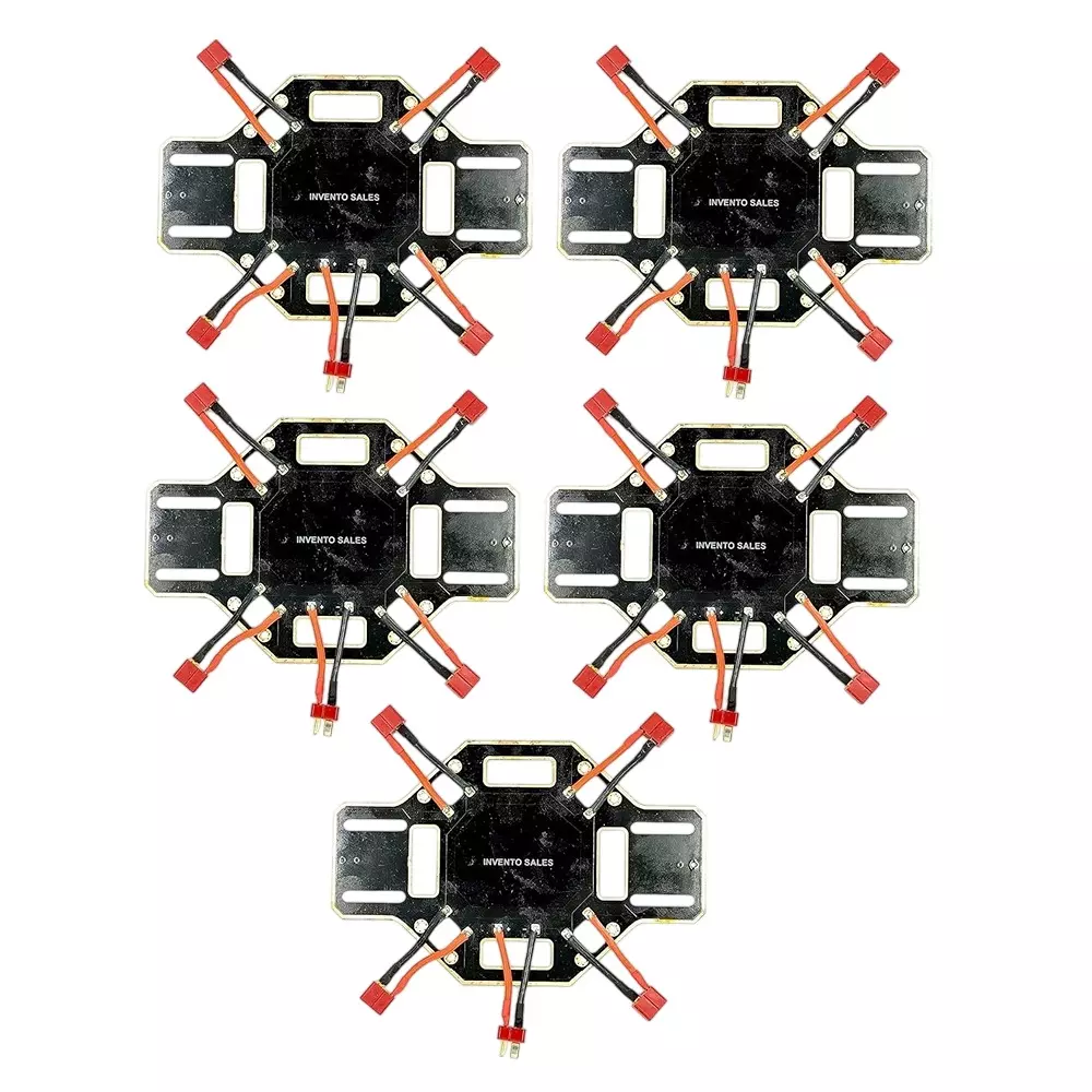 Invento PCB Board Bottom Plate with Soldered Connectors Glass Fiber for F450 Quadcopter Drone, ISC 1613-C3 (Pack of 5 Pcs)