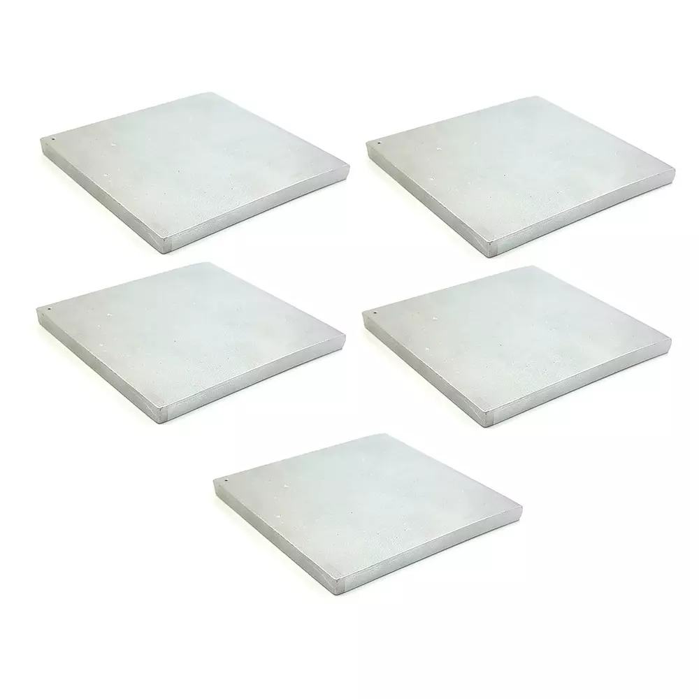 Invento Flat Plate Sheet Square Shape Aluminium Alloy Size 100x100x8 mm Size 8 mm Thickness Silver, ISC 826-3 (Pack of 5 Pcs)